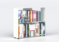 Libreria arredamento 60 cm - metallo bianco - 2 livelli